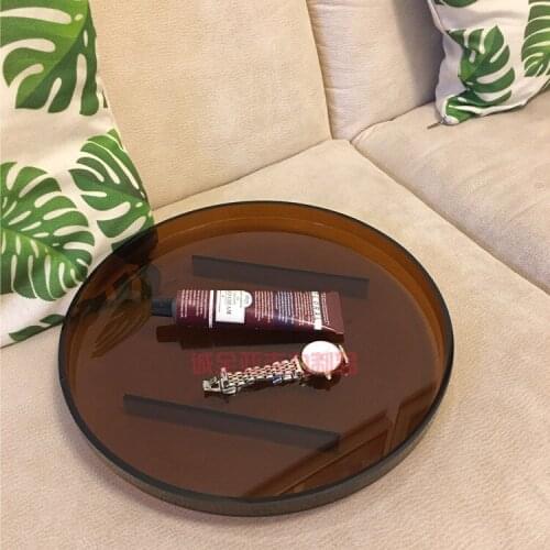 The sitting room home acrylic round tray amber tea tray Nordic Plate 30cm