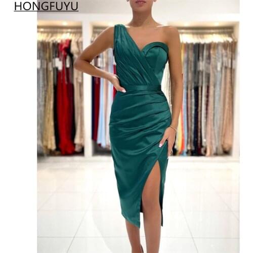 Женские коктейльные платья на одно плечо HONGFUYU China At AliExpress