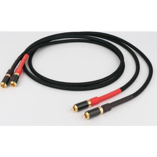 Preffair X40310 Pure Copper HiFi Audio Cable RCA Interconnect Cable With Carbon Fiber RCA plug Audiophile RCA TO RCA Audio Cable