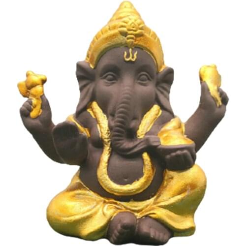Ceramic Elephant Figures Ganesha India Buddha Statues Decoration Elephant God Teapet Handicraft Home Decor Christmas Gifts
