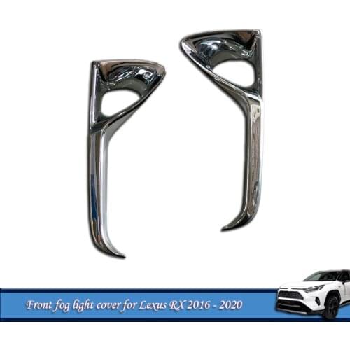 1 Set Front Fog Light Cover Glossy Fog light Trim Kit For Lexus RX 2016 - 2020 With Hole Foglight Frame Car Accessories