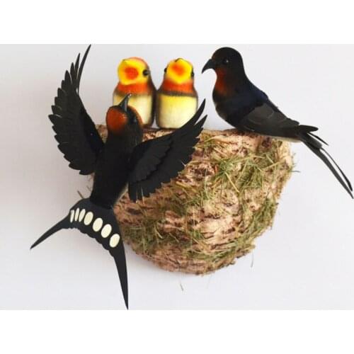 SWALLOWS BIRD NEST NEST BIRD NEST PHOTOGRAPHY PROPS SIMULATION BIRDS SUMMER CRAFTS DECORATION STATUES HOME