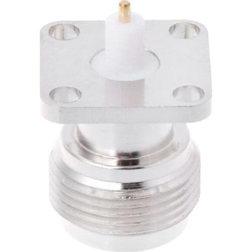 N-KFD-5 N Female Jack Panel Mount RF Coax Connector Flange Solder Nickelplated