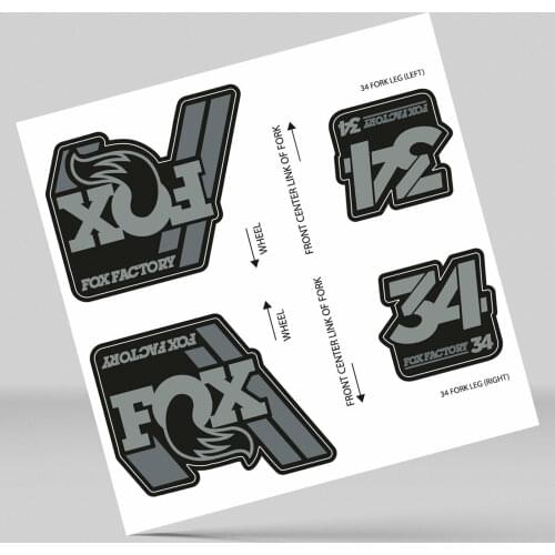 STICKERS STICKERS FORK FORK FOX 34 FACTORY 2018 DECALS ADHESIVE VINYL GREY BLACK