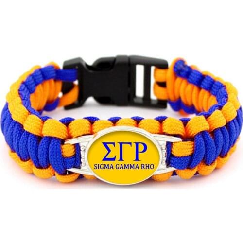 New Fashion handmade SIGMA GAMMA RHO sorority society symbolic jewelry umbrella rope braided bracelet