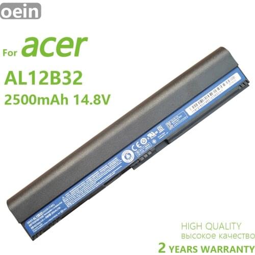 Oein Genuine AL12B32 Laptop Battery For Acer For Aspire One 725 756 V5-171 B113 B113M AL12X32 AL12A31 AL12B31 2500mAh