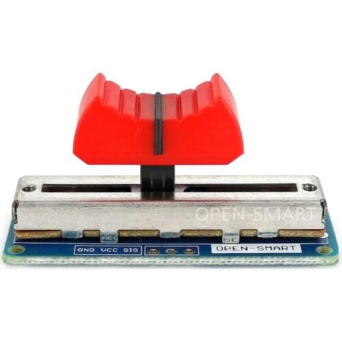 OPEN-SMART Slide Potentiometer Sensor Module Breakout Board Great for Amplifier DIY Light and Volume Control for Arduino - Red