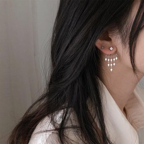 Original S925 Sterling Silver Tassel Earrings Fashion 2020 New Female Back Hanging Unique Statement Vintage Wholesale Korean