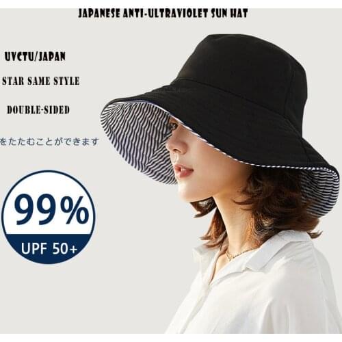 K174 Bucket Hat double-Sided Panama Hat Womens Bucket Hat Panama 2021 Sombrero Summer Anti-UV Sun Visor Sun Hat Sun protection