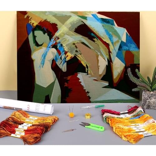 Landscape Figure Pre-Printed 11CT Cross Stitch DIY Embroidery Set DMC Threads Handiwork Painting Handicraft Handmade Needle