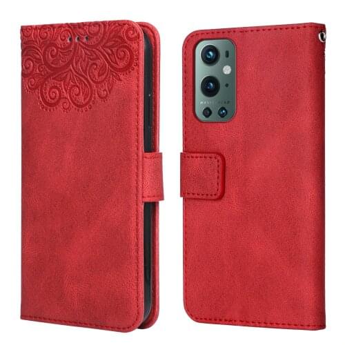 Luxury Leather Case for OnePlus 9 Pro Flower Embossing Wallet Flip Phone Case for OnePlus9 Pro Cover Card Slot Funda