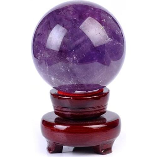 Natural purple stone Sphere Healing Ball Display 50mm AAAA