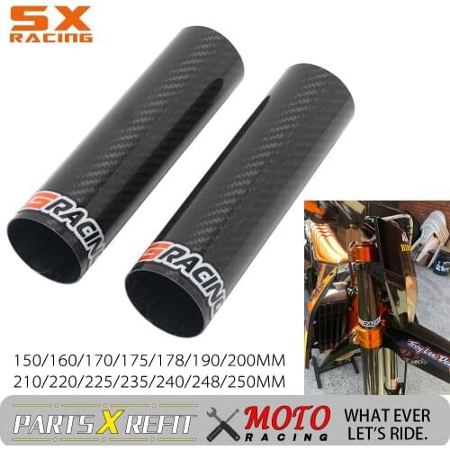 Motorcycle 150mm-248mm 250mm Universal Carbon Fiber Front Shock Protection Cover Fit For Most Motorcycle On Off Road Dirt Bikes