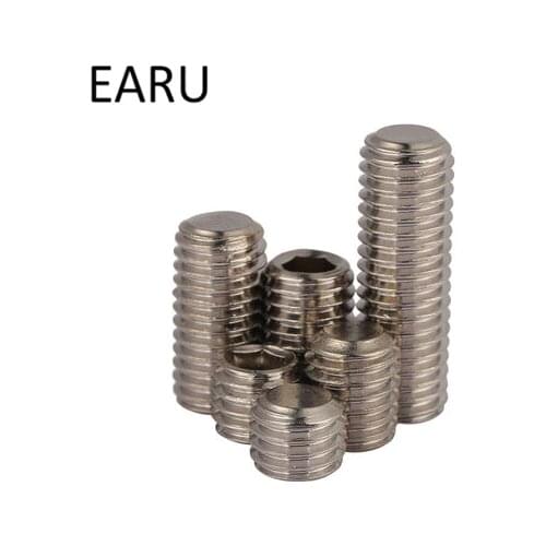 M5*4/5/6/8/10/12/16-25 304 Stainless Steel Flat End Set Screws Bolt Inner Hexagonal Hexagon Hex Socket Headless Machine