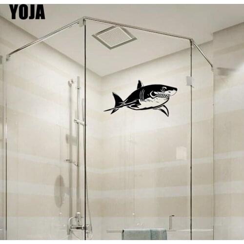 YOJA 12x23.8CM Deep Sea Predator Decal Bathroom Shower Decoration Home Room Wall Sticker G2-0558