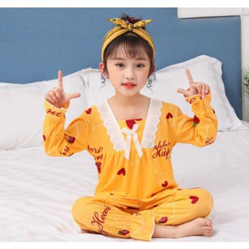 3-14 Year Girls Pajamas Sets 2021 Autumn Long Sleeve Childrens Sleepwear Set Big Homewear Girls Pyjamas Sets for Kids Nightwear