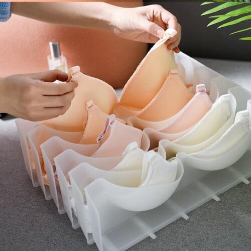 1/3/6PCS Bra Organizer Creative Stackable Clothes Underwear Drawer Dividers Wardrobe Finishing Rack Combination Bra Stable Cases