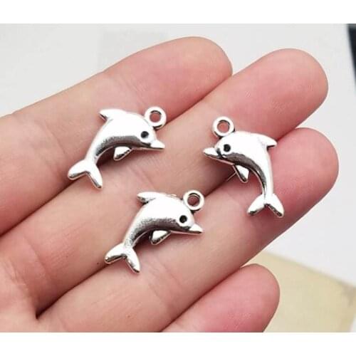 25pcs/lot--23x13mm, Antique silver plated dolphin charms,DIY supplies,Jewelry accessories