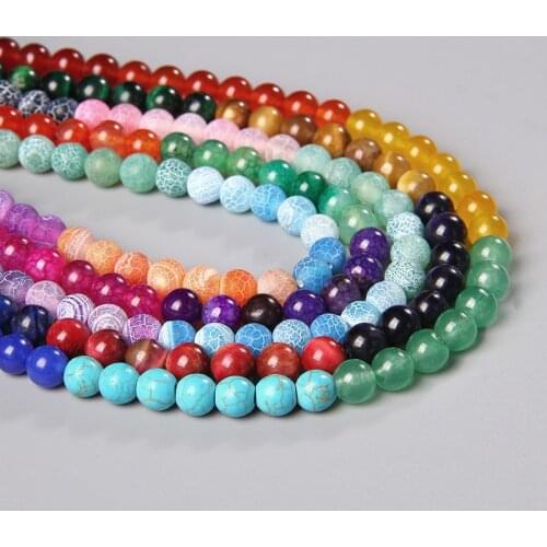 6/8/10MM Round Reiki Healing Chakra Agates Stone Beads Charm Loose Yoga Energy Bead For Jewelry Making Bracelet Accessories DIY