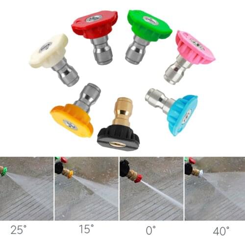 7pcs Pressure Washer Spray Nozzle Tips Multiple Degrees 1/4 INCH Car Washing Nozzles