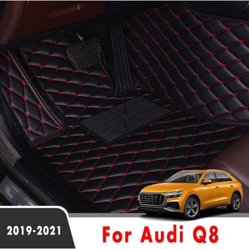 Car Floor Mats For Audi Q8 2021 2020 2019 Artificial Leather Car Carpets Cover Custom Styling Interior Accessories Foot Pads