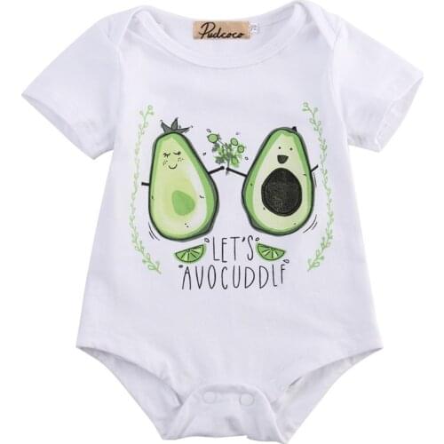 Newborn Baby Boy Girl Print Bodysuits Casual Summer Toddler Short Sleeve Bodysuit Clothes Outfits Set