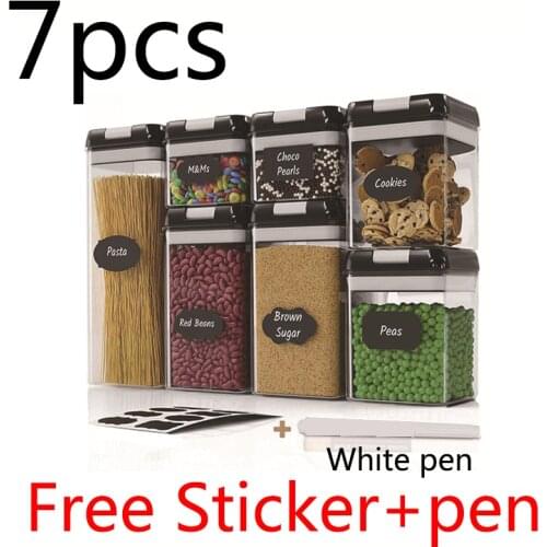 Airtight Cereals Storage Containers Set with Lock Lid,Plastic Kitchen Storage for Storing Cereal Dry Food Refrigerator Container