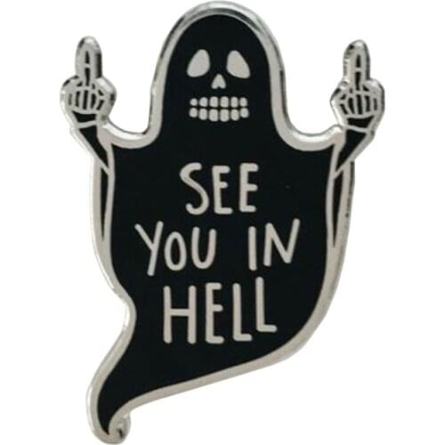 Hell Satanic Occult Goth Satanism Funny Workout Pin