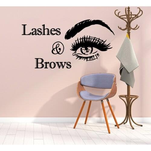 Delicate Wall Stickers Eye Decoration Sticker Vinyl Wall Decals For Beauty Salon Wall Decor Brows Removable Wallpaper Poster
