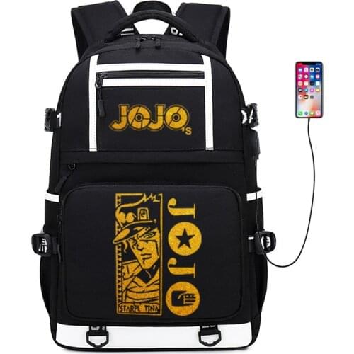 JoJos Bizarre Adventure Gold Print Girl School Bagpack Large Travel Backpack Oxford School Bags for Teenage Girls Anime Bookbag