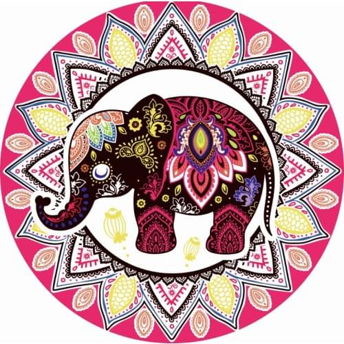 Swimming Seaside Bath Towel Elephant Pattern Round Beach Towel Seaside Gym Chiffon Printed Four Season Shawl
