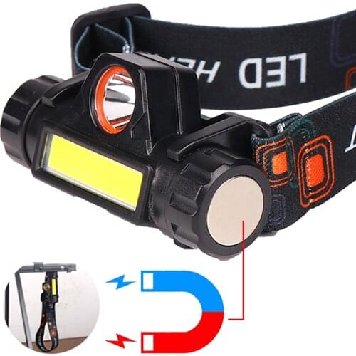 Mini XPE+COB LED Headlamp Portable Torch Lamp Built-in USB Rechargable 18650 Battery Lanterm Outdoor Camping Hiking Night Light