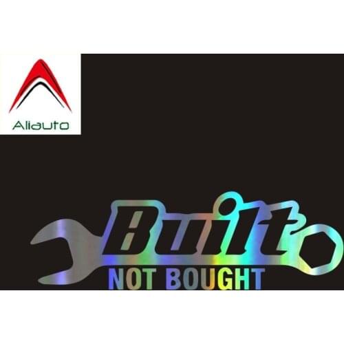 Aliauto Personality Laser Car Sticker Built Not Bought Automobiles Motorcycles Accessories Reflective JDM PVC Decal,20cm*6cm