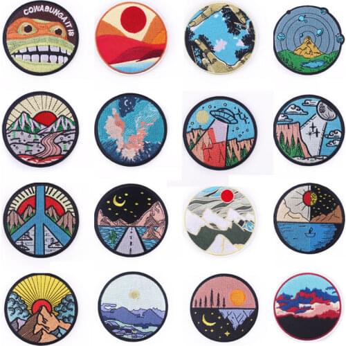 Wilderness DIY Patch Cartoon Embroidery Patch For Clothing Stickers Badges Iron On Patches For Kid T-Shirts On Jeans Applique