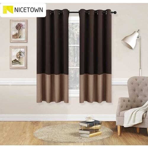 NICETOWN 1PC 2 Tones New Color Block Window Curtains Window Covering Fashion Thermal Insulated Grommet Blackout Drapery Panel