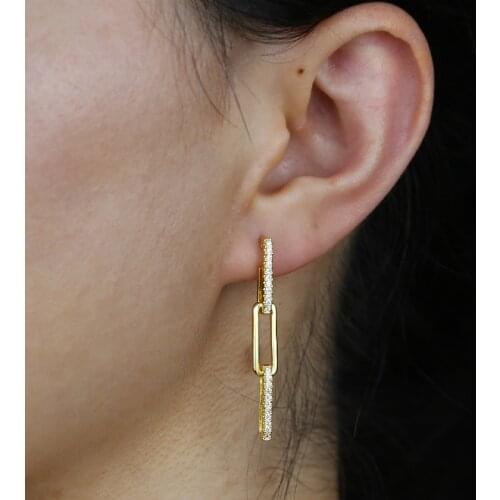 New Arrival Link Chain Drop Earrings For Women Punk Girl Crush Gold Silver Color Tassel Dangle Brincos Hot Fashion Jewelry Gifts