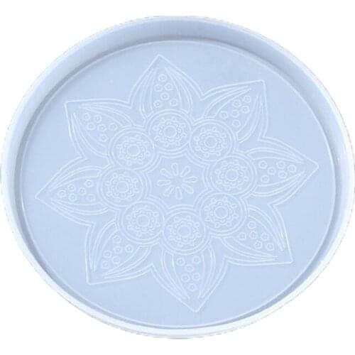 Datura Flowers Coaster Epoxy Resin Mold Cup Mat Mug Pad Silicone Mould DIY Crafts Home Decortaions Casting Tools U90F