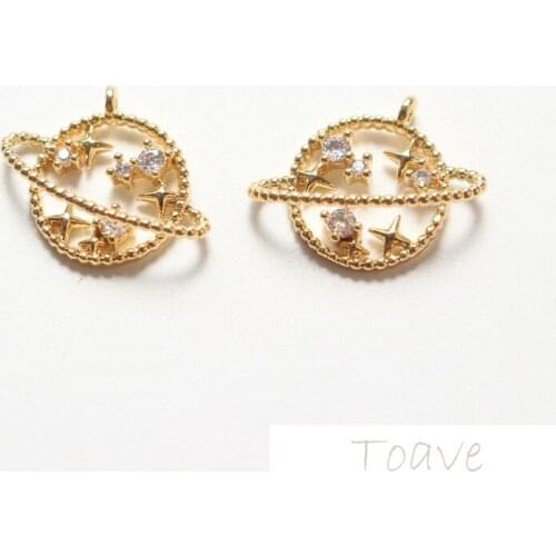 Color-protected copper plated 18k real gold micro-set zircon star pendant 18K bag gold handmade earrings earrings