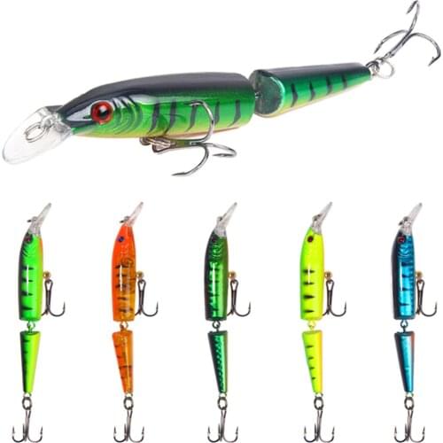 1PCS Multi-section Minnow Fishing Lure 10.5cm 9g Wobblers Artificial Plastic Hard Bait Trout Bass Pike Fishing Tackle Pesca