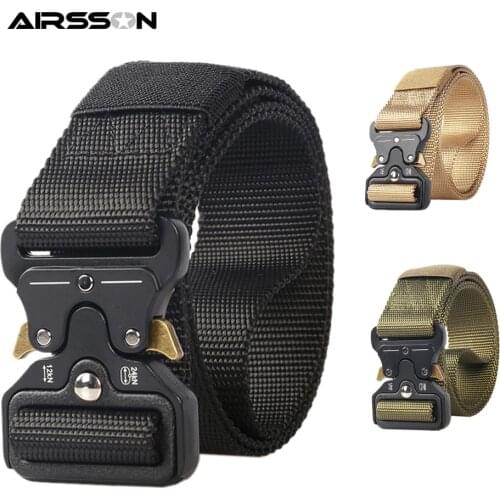 125CM Tactical Belt Men MOLLE Military Combat Belts Quick Release Metal Buckle Knock Off Emergency Survival Waistband Nylon Belt