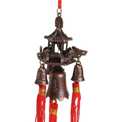 Retro Dak Bell Boeddhisme Opknoping Windgong Tempel Lucky Feng Shui Craft Chinese Knoop Zegen Voor Car Home Decor Gift