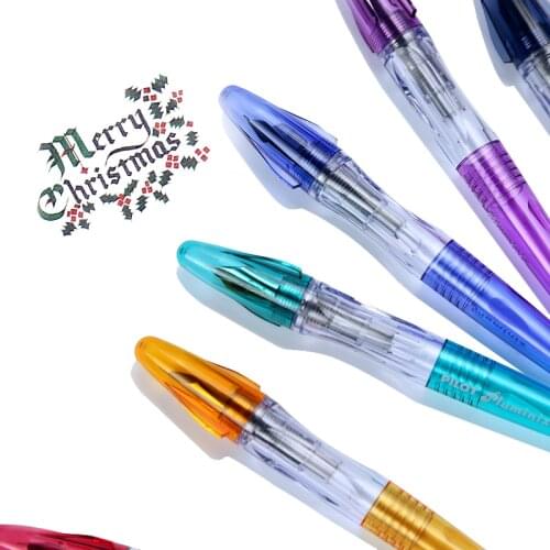Pilot Pluminix Fountain Pen Transparent Flat Tip Extra Small Italic Bold Nib Calligraphy Arabic Japanese Kawaii Stationery