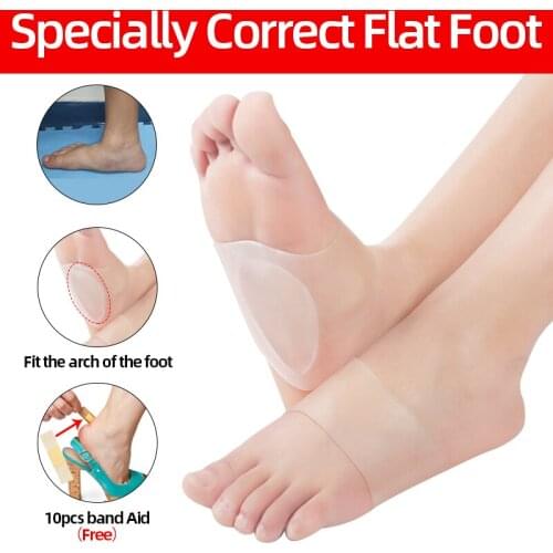 1 Pair Arch Support Sleeves Flat Feet Soft Silicone Insole for Foot Plantar Fasciitis Silicone Orthotic Shoes Pads