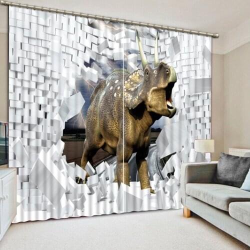 Animal curtains Luxury Living Room Curtains 3D Curtains For The Bedroom Kitchen Modern Window brick curtain