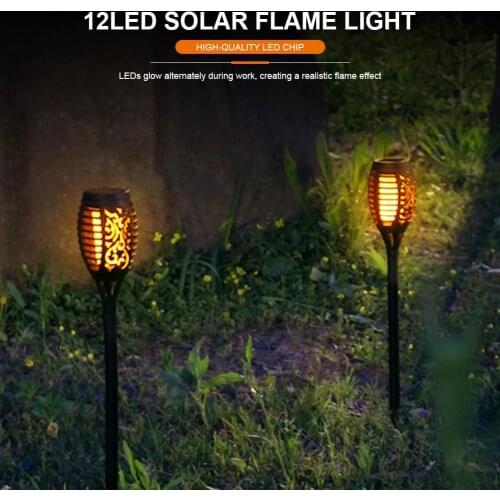 Solar Flame Lamp Waterproof Solar LED Flame Effect Light Outdoor LED Fire Light Lawn Lamps Courtyard Garden Decoration Lighting