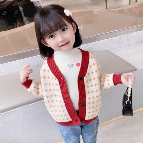 Girls Sweater Babys Coat Outwear 2021 Beige Thicken Warm Winter Autumn Knitting Casual Cardigan Top Cotton Childrens Clothing