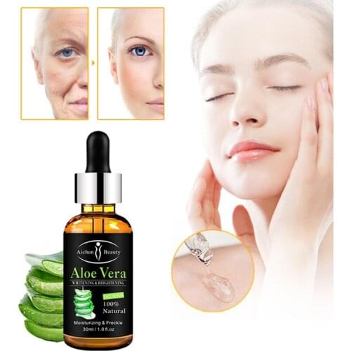 30ml Facial Essence Skin Care Pure Aloe Liquid Nourishing Anti-Aging Shrink Pores Serum Pore Tightens Whitening Oil Control New