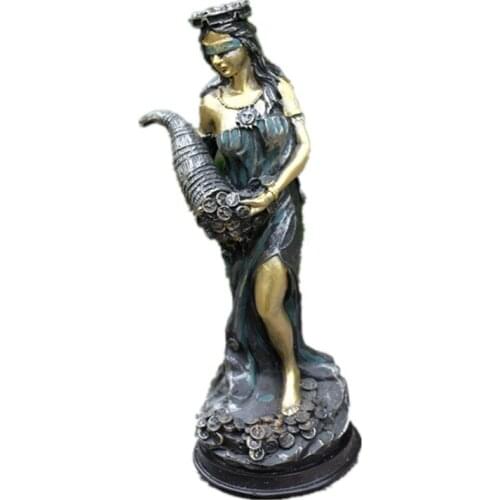 RETRO WEALTH GODDESS PLOUTO MONEY MASCOT 1PC DECORATION FOR HOME STORE WOMEN MYTH GOD PLOUTOS DECOR R1589