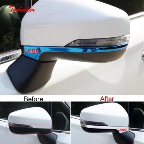 Tonlinker Exterior Rearview mirror Cover for SUBARU XV Outback FORESTER 2018-20 Car Styling 2 PCS Stainless steel Cover stickers