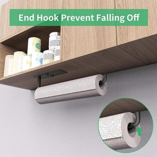 Under Cabinet Paper Towel Holders Self Adhesive Wall Mount Paper Towels Rack for Kitchen Bathroom Paper Towel Holder